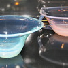 Matching Fostoria SEASCAPE Handled Preserves - Caribee Blue and Coral Sand