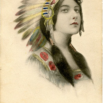 Indian Maiden Postcard 1911 - Postcards