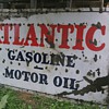 HUGE PORCELAIN SINGLE SIDED ATLANTIC GASOLINE & MOTOR OIL SIGN
