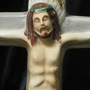 Pottery Crucifix, Font & Angels ... ??? - Pottery