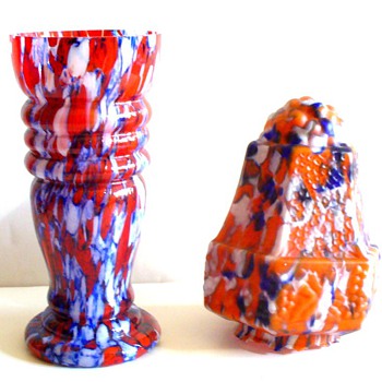 CZECH SPATTER GLASS: GLOSSY, SATIN,MOSAIC. CASED - Art Glass