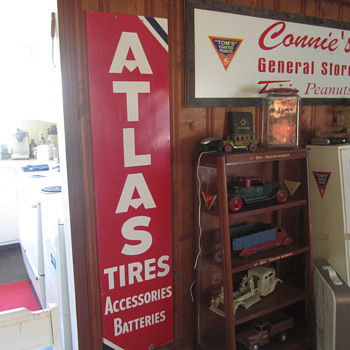 Atlas Tires metal self framed sign - Advertising