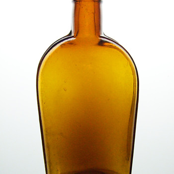 Late 1800's Strap Sided Flask - Bottles