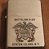1950's Zippo Lighter Battalion 3-29 Staten Island NY