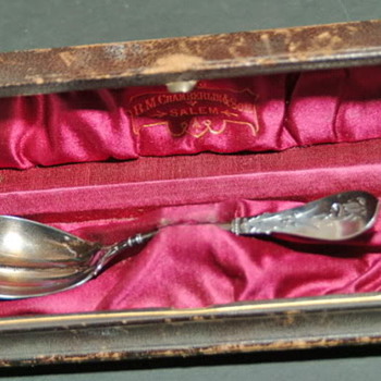 Very old spoon in original box 1850s?