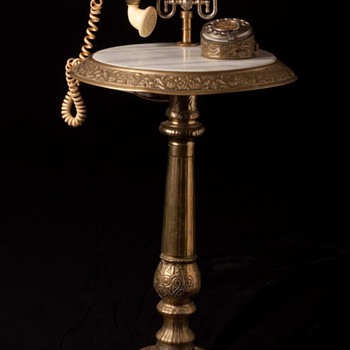New brass and marble phone table
