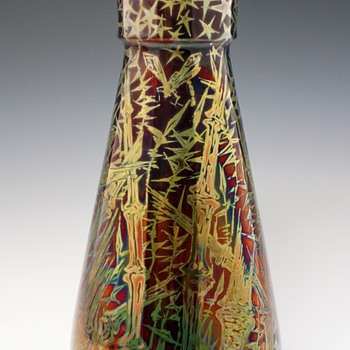 Large Dephin Massier Symbolist Ceramic Vase - Art Nouveau