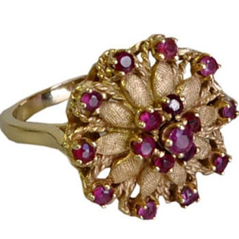 Flower Ruby Cocktail Ring