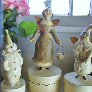 Winter Carnival Angel, Winter White Angel, and Snowman Clown - Dolls