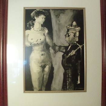 Pencil signed Picasso, "The Artist and His Model" - Posters and Prints