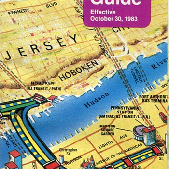 1983 Port Authority Trans Hudson (PATH) Map and Guide