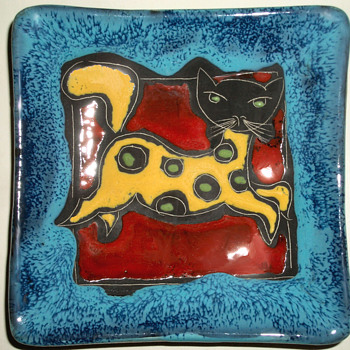 Marmaca Spotted Cat Kitten - Italian Pottery - San Marino - Art Pottery