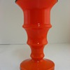 KRALIK DECO TANGO RED  VASE, POLISHED PONTIL.