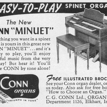 1955 - Conn Spinet Organ Advertisement - Advertising