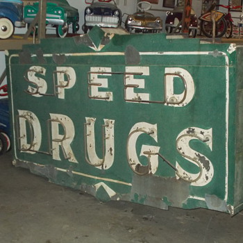 Late 1930's double sided neon sign - Signs