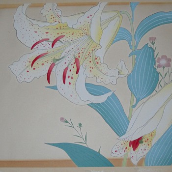 Pastel of Lillies by Sadao - Posters and Prints