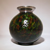 Fantastic Kralik Ball Vase Sterling Silver applied rim and a Silver applied letter S