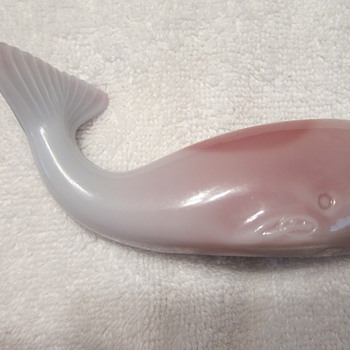 Fenton Glass Blue Burmese whale - Glassware