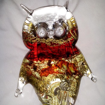 "Asja" "Unikat" "Made in Austria" owl - Art Glass