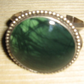 Unmarked sterling w/green stone bracelet - Fine Jewelry