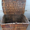 English Flat top wickers steamer trunk or old mill skip