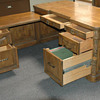 Romweber Viking Oak Secretary Desk w/ Right Hand Return
