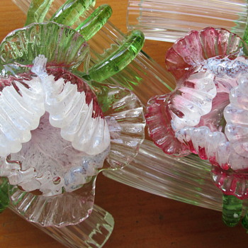 KRALIK DOUBLE TUBE FLOWER VASES - Art Glass