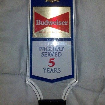 BUDWEISER 5TH ANNIVERSARY TAP HANDLE