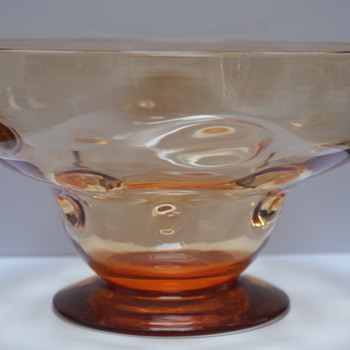 Webb Amber Bullseye Bowl - Art Glass
