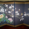 Large Asian 4 panel  painted screen