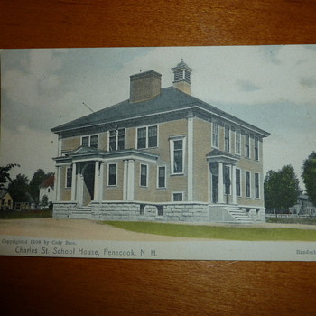 1906 NH Handcolored Postcard w/ Strange "Light"