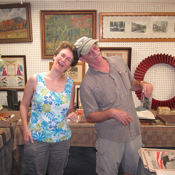 Cara and Chris's booth at Renningers - Photographs