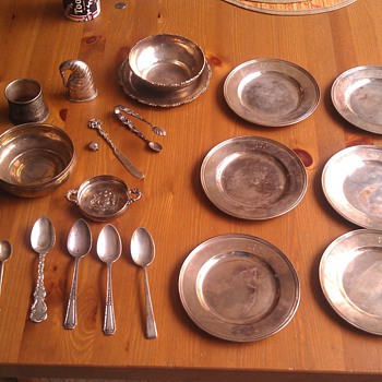 Vintage Sterling Plates, Spoons and Misc.