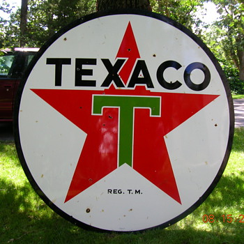 1955 72 inch texaco sign double sided - Petroliana