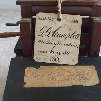 Patent Model for a Washing Machine c. 1865