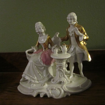 China figurines at tea - China and Dinnerware