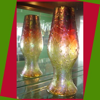 Rindskopf Pepita Threaded Vase... or is it by Kralik? - Art Glass