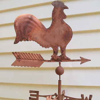 Early Weathervane in Original Salmon Paint Collection Jim Linderman - Folk Art