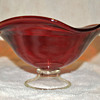 ruby glass hand blown bowl
