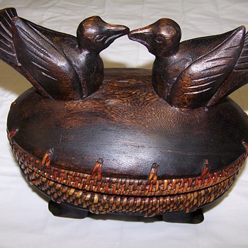 Hand carved ..think love birds??