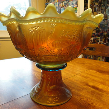 Carnival Glass Punch Bowl - Glassware