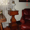 A True Antique...Tiger Oak Shaving Stand...Claw Feet...Patent Feb. 13, 1894