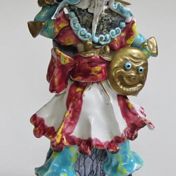 Pottery Samurai Figure~ITALIAN? Great Detail, Color,..... Beautiful - Figurines