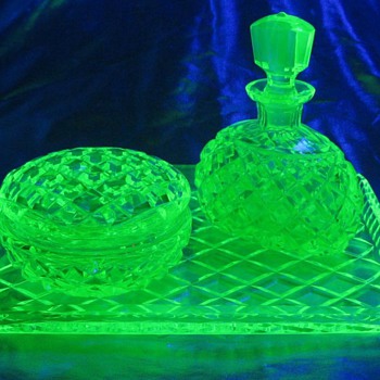 Joseph Inwald, Checkoslovakia Cut Crystal Dresser Set - Glassware