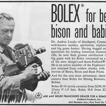 1952 - Bolex Movie Cameras Advertisement
