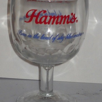 Stemmed glass - Hamm's Born in The Land of Sky Blue Waters 