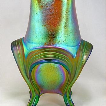 Loetz Silberiris with extruded wings/legs - Art Glass