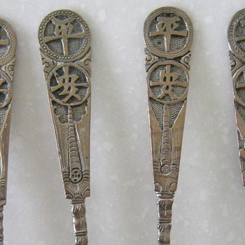 CHINESE? JAPANESE? SILVER SPOONS - Sterling Silver