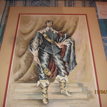 Robin Fraser Paye watercolour costume design of Brian bedford as Benedick Stratford festival 1980. - Movies