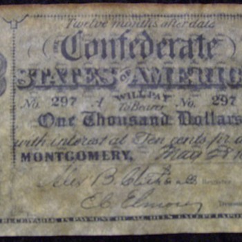 CONFEDERATE 1000 NOTE